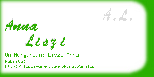 anna liszi business card